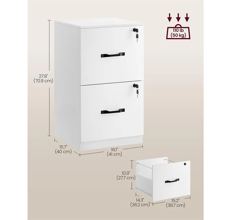 Slickblue 2-Drawer Vertical File Cabinet for Efficient Document Organization