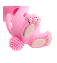 Brush-Baby Bobbie Bunny Baby Teether Toy Rose Pink | Twist & Bounce Teething Toy