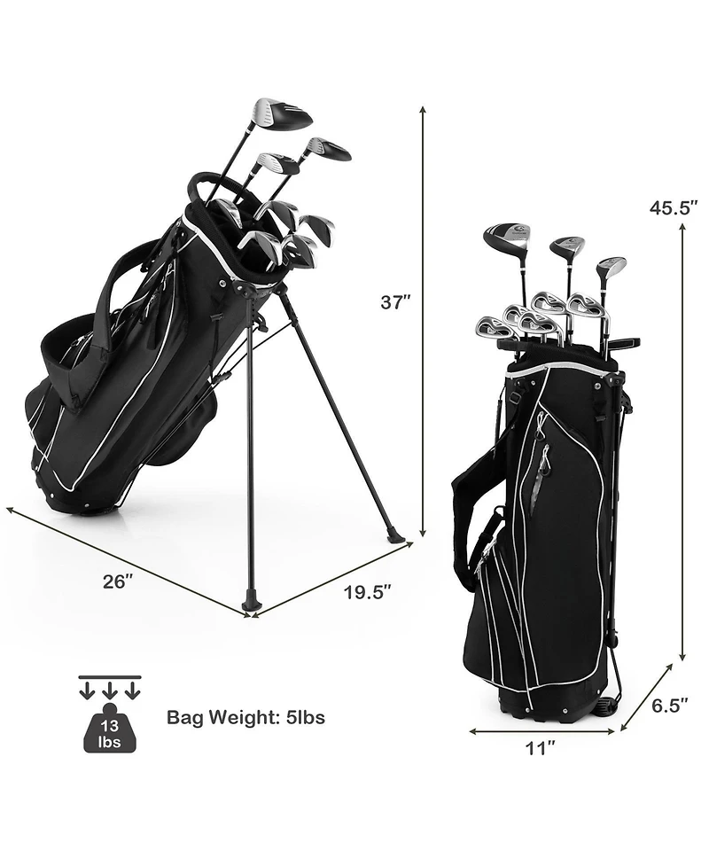Skonyon Men's Profile Complete Golf Club Package Set Includes 10 Pieces-Black