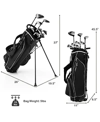 Skonyon Men's Profile Complete Golf Club Package Set Includes 10 Pieces-Black