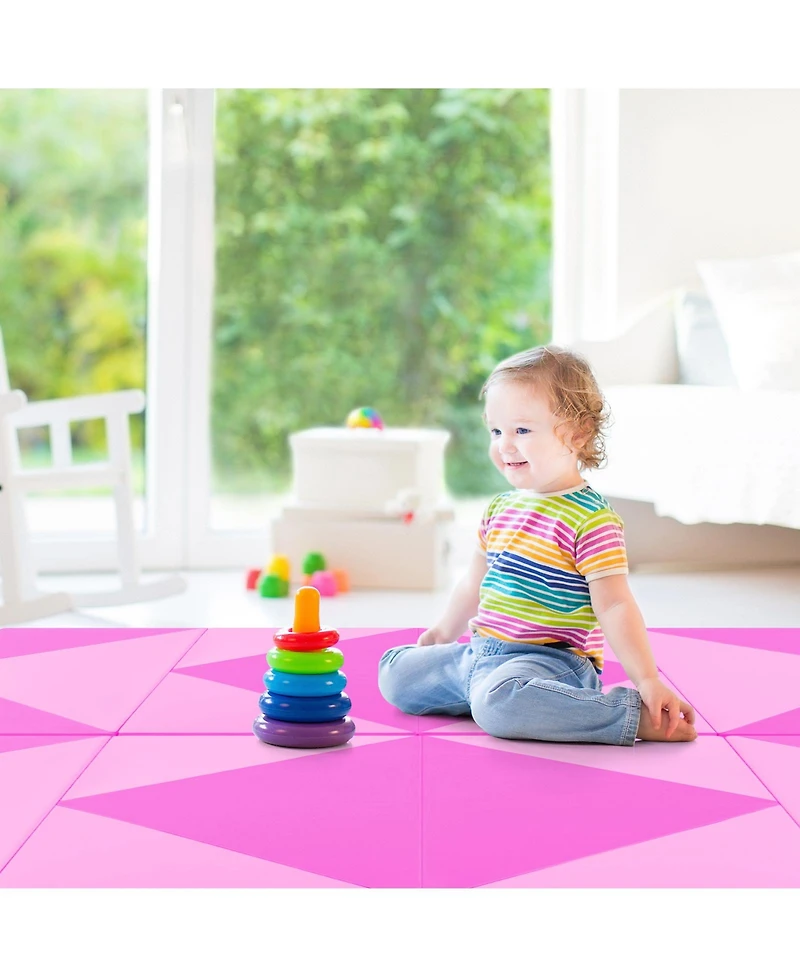 8 Feet Pu Leather Folding Gymnastics Mat with Hook and Loop Fasteners