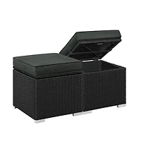 Yaheetech Set of 2 Resin Wicker Ottomans with Hidden Storage