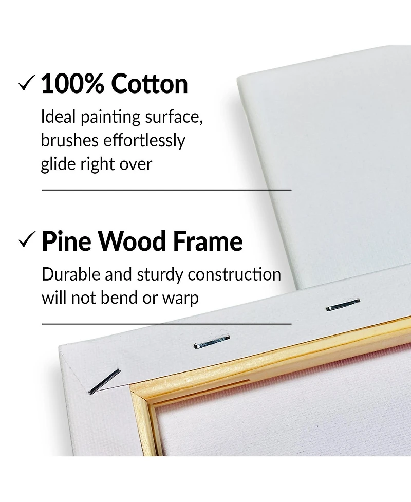 Hippie Crafter 10Pk Stretched Canvas for Painting 8x10