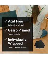 Hippie Crafter 20 Pk Black Canvas Boards 8x10