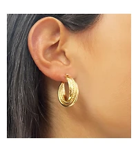 The Lovery Triple Braided Gold Hoops 14K Gold