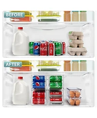 Sorbus Can & Egg Holder Set - 4 Stackable Can Dispenser Holds 12 Cans Each & 2 Egg Holders with Lid holds 14 eggs for Fridge, Pantry, Bpa-Free