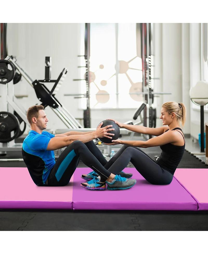 Costway 4'x 10'x 2''Folding Gymnastics Tumbling Mat Indoor Outdoor Gym Stretching Yoga