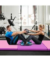 Costway 4'x 10'x 2''Folding Gymnastics Tumbling Mat Indoor Outdoor Gym Stretching Yoga