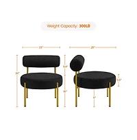 Yaheetech Boucle Accent Chair Side with Gold Metal Legs