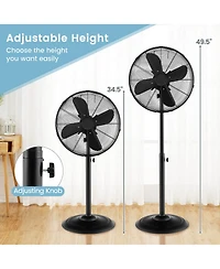 16" Standing Pedestal Fan with 3 Speed Settings Carrying Handle Aluminum Blades