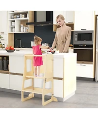 Costway 7-in-1 Toddler Climbing Toy Set with Reversible Ramp Convertible Step Stool