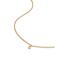 Vincero Women's Sapphire Necklace in 14k Gold-Plated Sterling Silver with White Sapphire