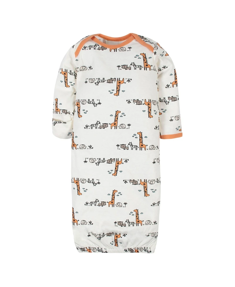 Gerber Baby Boys Lap Shoulder Gowns, 4-pack