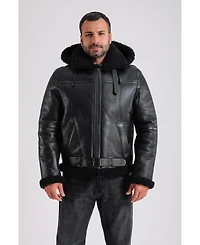 Furniq Uk Men's Premium Black Sheepskin Jacket