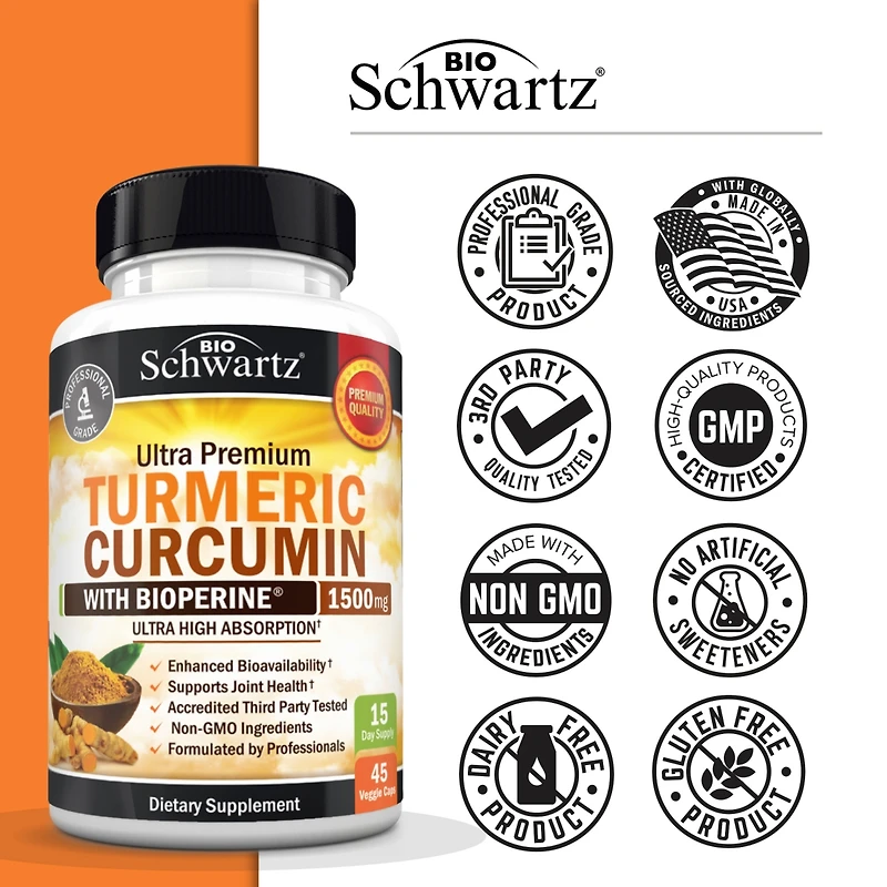 BioSchwartz Turmeric Curcumin with Black Pepper Extract 1500mg