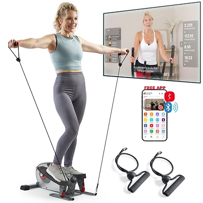 Sunny Health & Fitness Smart Stand/Sit Mini Elliptical Exercise Trainer