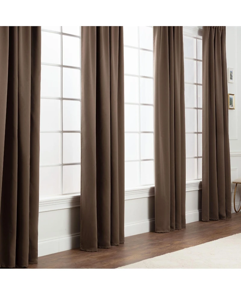 Chanasya Premium 2-Panel Ornamental Damask Room Darkening Curtains - 3-in-1 Back Tab, Rod