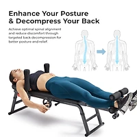 Sunny Health & Fitness Inversion Traction & Stretch Decompression Table - 400LBs Weight Capacity