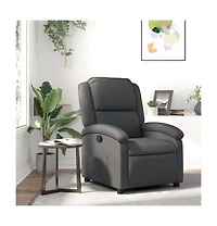 vidaXL Recliner Chair Gray Real Leather