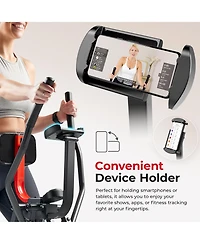 Sunny Health & Fitness Smart Air Walk Cross Trainer Elliptical Machine Glider w/Performance Lcd Monitor, Low-Impact, 30 Inch Stride and Exclusive Sunn
