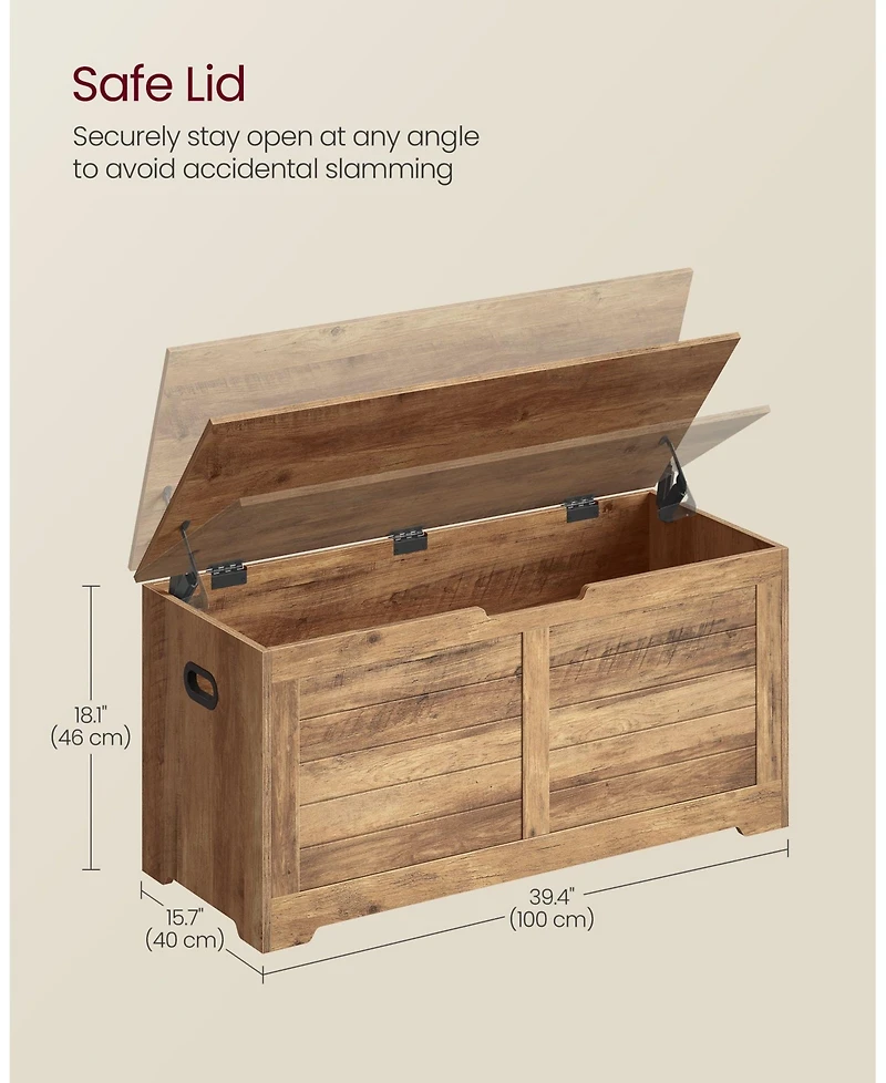 Slickblue Storage Chest, Trunk With 2 Safety Hinges, For Entryway, Bedroom