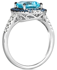 Le Vian Multi-Gemstone (3 ct. t.w.) & Nude Diamond (1/6 ct. t.w.) Halo Ring in 14k White Gold