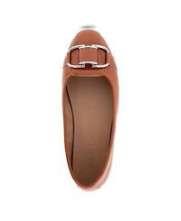 Aerosoles Women's Bentley Buckle Flats - Tan Patent Crinkled Faux Leather