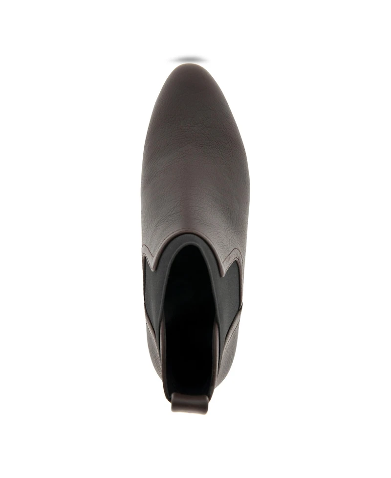 Aerosoles Women's Caddie Ankle Booties - Java Grainy Faux Leather