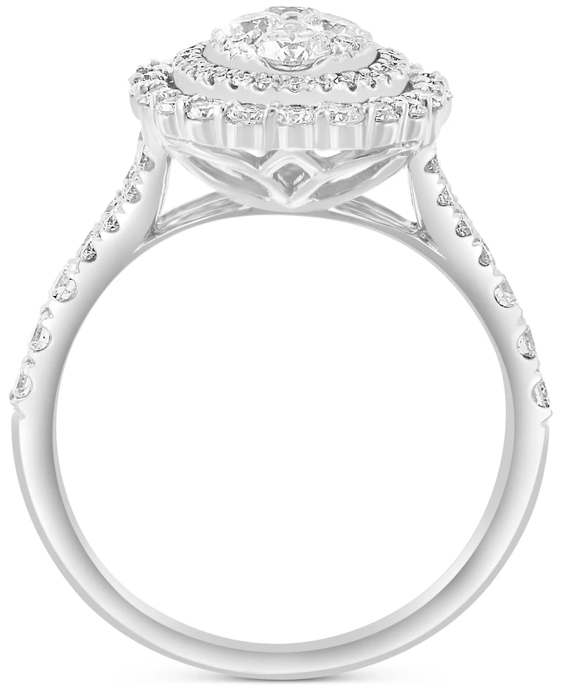 Effy Diamond Oval Halo Cluster Ring (1-1/4 ct. t.w.) in 14k White Gold