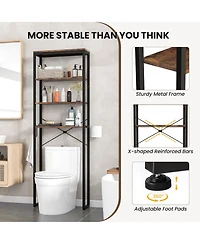 Sugift 4-Tier Freestanding Over the Toilet Storage Rack-Rustic Brown