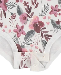 Huggies Baby Girls Organic Short Sleeve Bodysuits 3-Pack