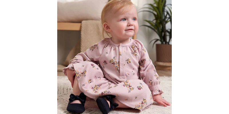 Gerber Baby Girls Long Sleeve Apples Dress