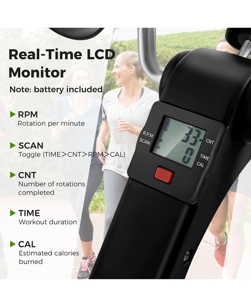 Skonyon Under Desk Exercise Bike Pedal Exerciser with Lcd Display for Legs and Arms Workout-Black