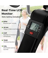 Skonyon Under Desk Exercise Bike Pedal Exerciser with Lcd Display for Legs and Arms Workout-Black