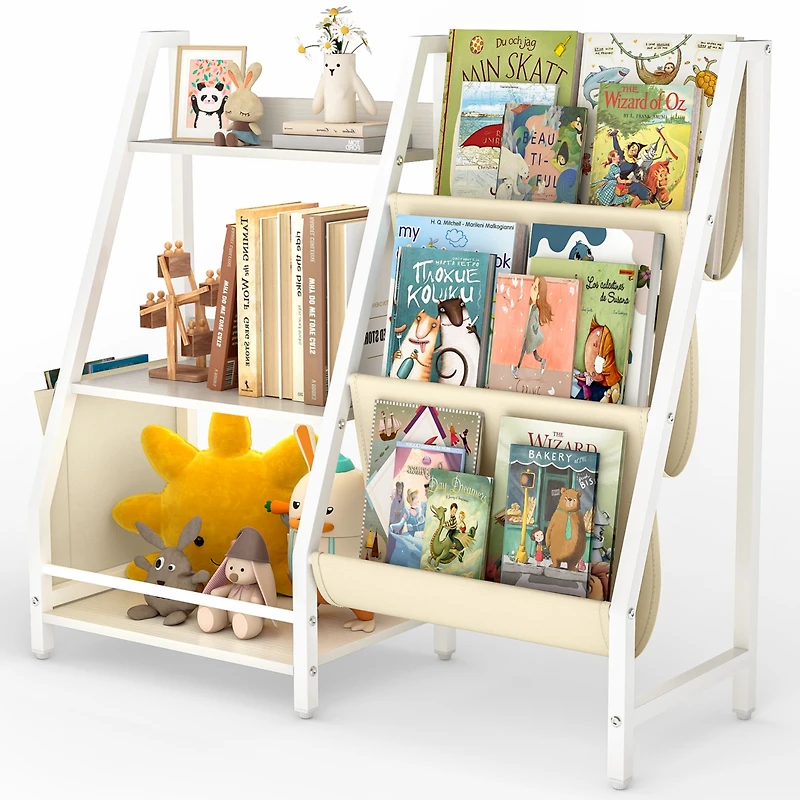 3-Tier Kids Bookshelf Multi-Functional Toy Organizer for Nursey and Kids Room