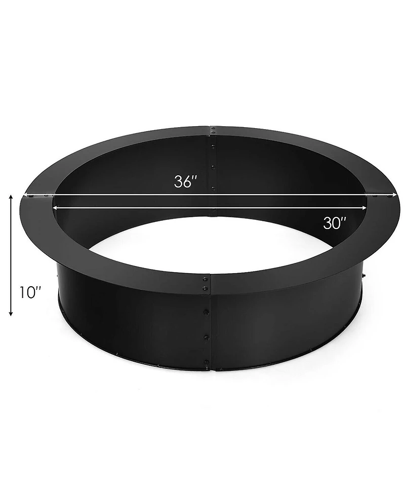 Skonyon 36 inch Round Steel Fire Pit Ring Line for Outdoor Backyard