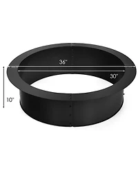 Skonyon 36 inch Round Steel Fire Pit Ring Line for Outdoor Backyard