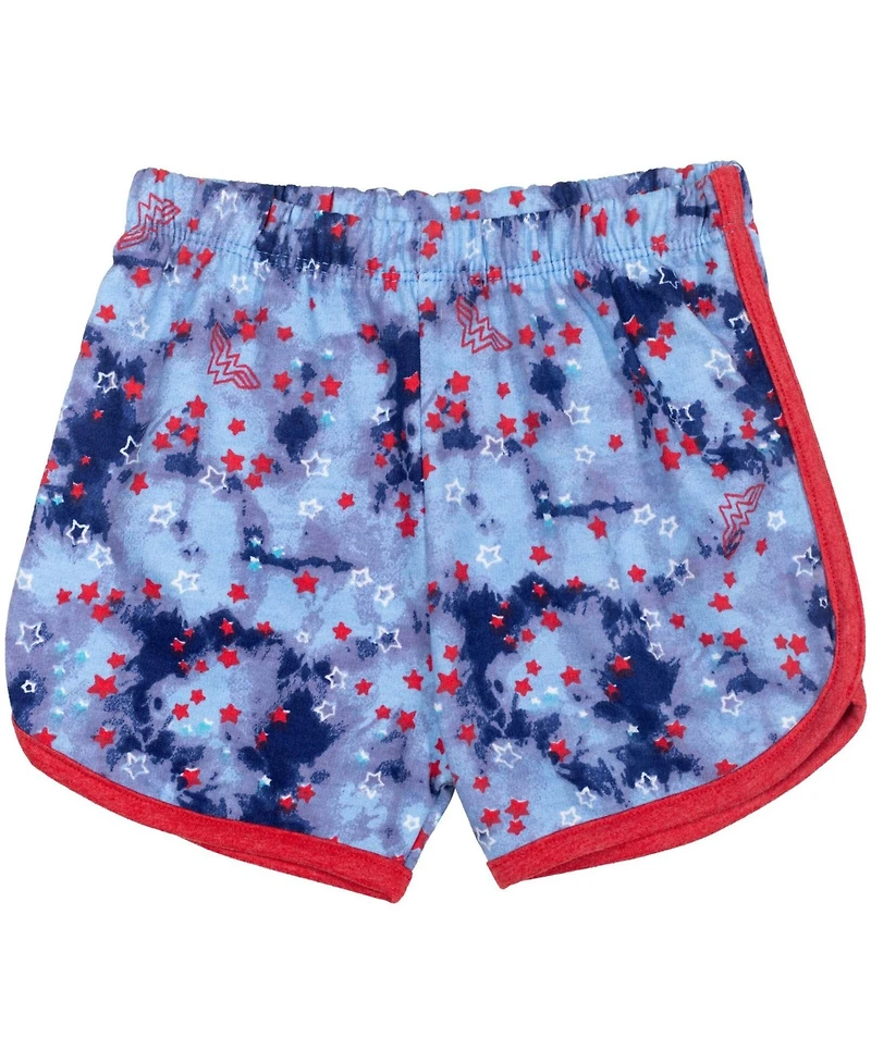 Justice League Toddler Girls Dc Comics Wonder Woman T-Shirt and Active Retro Dolphin Shorts Outfit Set