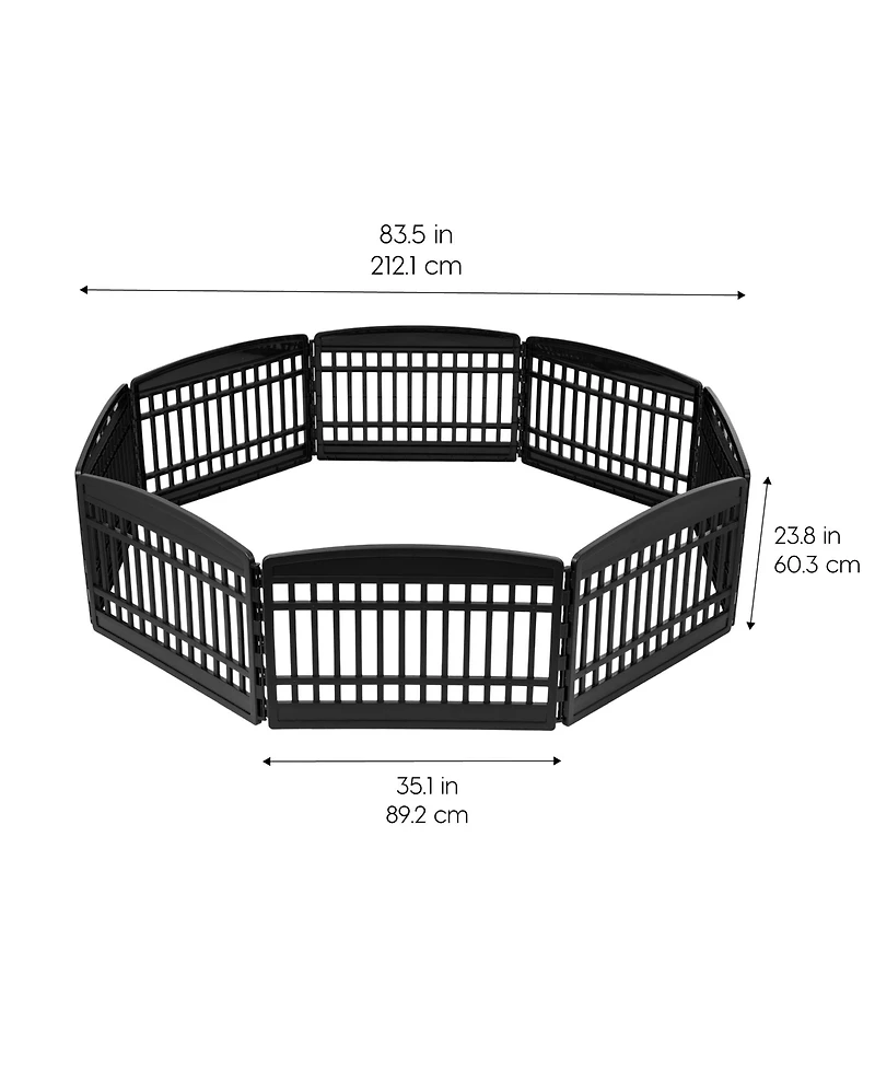 Iris Usa 24" Exercise 8-Panel Pet Playpen, Dog Playpen, Puppy Playpen, for Small and Medium Dogs, Keep Pets Secure, Easy Assemble, Fold It Down, Easy