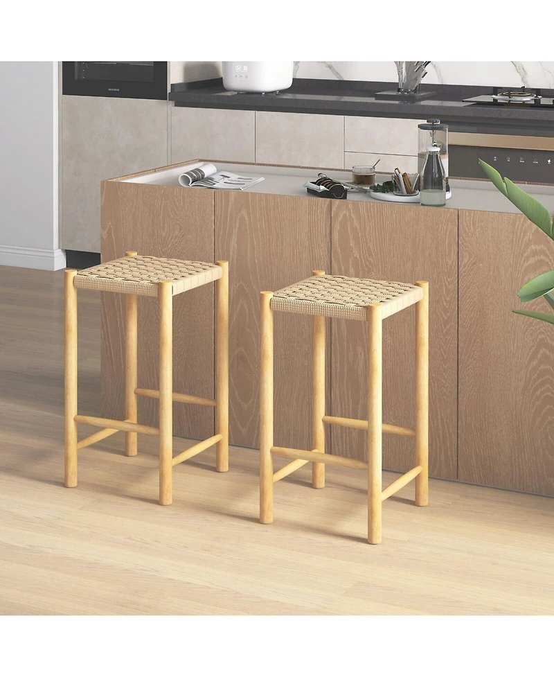 Sugift 26 Inch Dining Bar Stool Set of 2