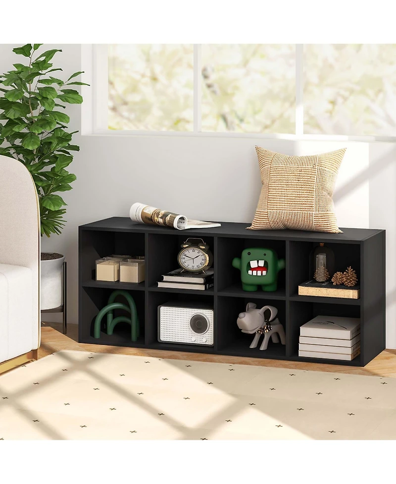 Shoe Bench 8 Cubbies Organizer with 500 Lbs Weight Capacity Cubby Rack
