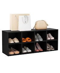 Shoe Bench 8 Cubbies Organizer with 500 Lbs Weight Capacity Cubby Rack