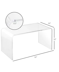 Homcom 39.25" Long Acrylic Waterfall Table for Living Room,