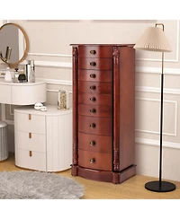 Sugift Large Wooden Jewelry Storage Box Organizer