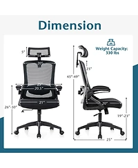 Adjustable Swivel Task Chair Ergonomic Office Chair with Adjustable Lumbar Support