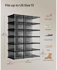 Slickblue Transparent Stackable Shoe Boxes for Clear and Organized Footwear Storage