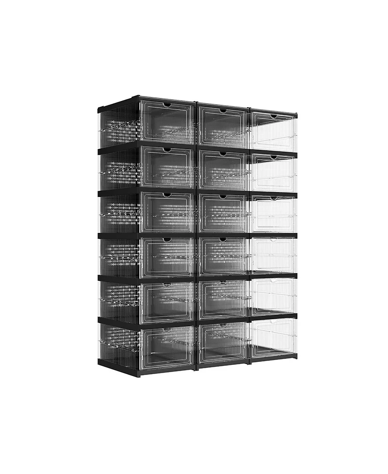 Slickblue Transparent Stackable Shoe Boxes for Clear and Organized Footwear Storage