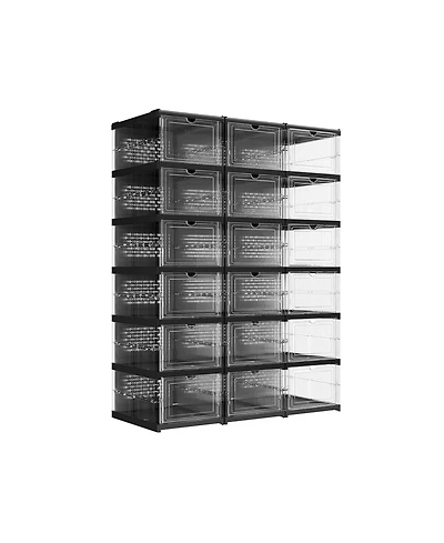 Slickblue Transparent Stackable Shoe Boxes for Clear and Organized Footwear Storage