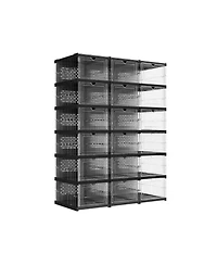 Slickblue Transparent Stackable Shoe Boxes for Clear and Organized Footwear Storage