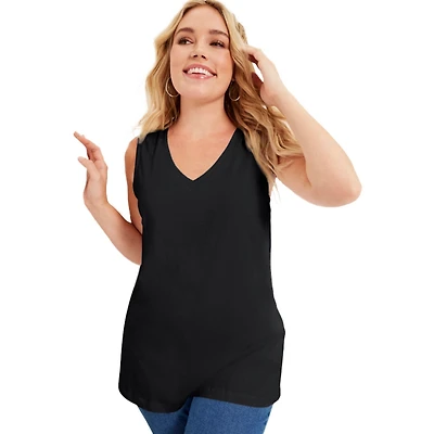 June + Vie Women's V-Neck One Only Tank Top
